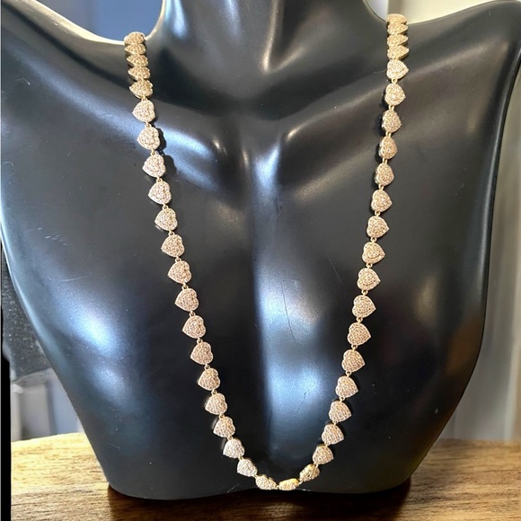 Beautiful Designer 14k Yellow Gold Heart Link 6mm Wide Chain 18” Necklace! - Picture 15 of 16